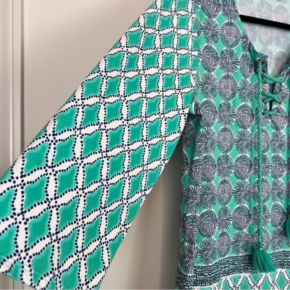 Cabana Life dress womens XL Beach Blue Stretchy Summer Knee Length Tie String - Picture 8 of 11